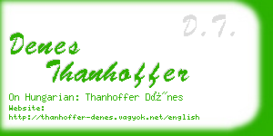 denes thanhoffer business card